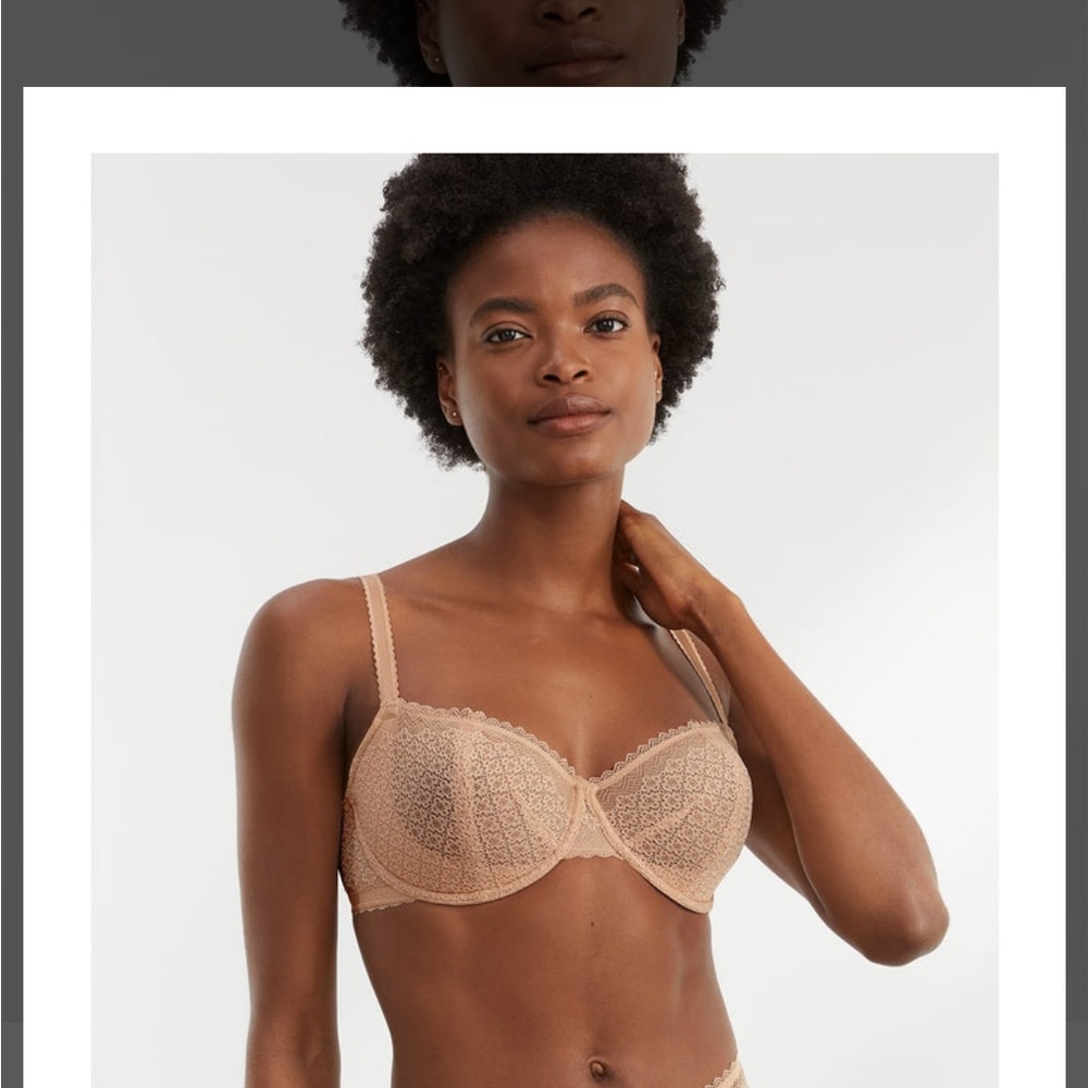 NWT BareNecessities unlined Lace Bra in Tan